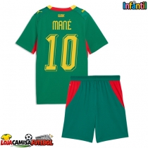 Camisa de Futebol Senegal Sadio Mane #10 Equipamento Secundário Infantil Mundo 2026 Manga Curta (+ Calças curtas)